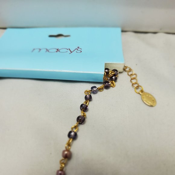 Macy's amethyst mala beads with purple stone and tassel yoga necklace - Picture 6 of 10